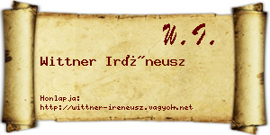 Wittner Iréneusz névjegykártya